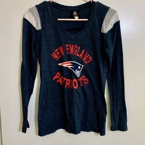 New England Patriots Kids Long Sleeve Shirt - Navy and Gray